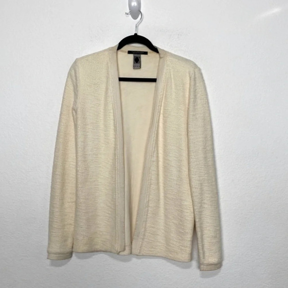Scotch & Soda Women's Cream Long Sleeve Open Front Cardigan Sweater Size L - Picture 1 of 7